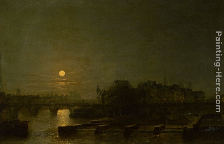 Moonlight Over the Seine painting - Henry Pether Moonlight Over the Seine art painting